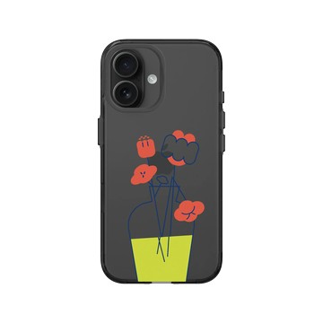 iPhone 16 Clear (相機按鈕) 酷墨灰 - Minimalist Lifestyle / 極簡生活 - 花的姿態