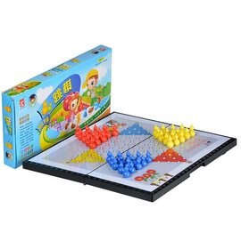 【折疊磁性跳棋-E5-盤28.5*28.5*1.5cm-子直徑1.5*高2.5cm-1套/組】ABS環保塑膠折盒磁性跳棋 折疊式葫蘆型兒童跳棋(棋子*45顆)-56021