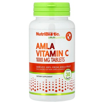 NutriBiotic, 機體抵抗，余甘子維生素 C，1,000 毫克，30 片全素片