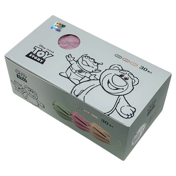 TOY STORY 玩具總動員 玩具總動員成人平面口罩  30片  酪梨綠 + 蜜桃藕 + 燕麥奶  1個