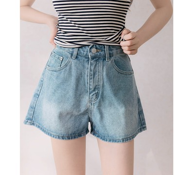 【夏季新品】HS 蝶結口袋牛仔短褲 藍色