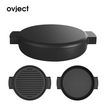 日本Ovject 多功能兩用琺瑯鑄鐵鍋24cm O-THP-23