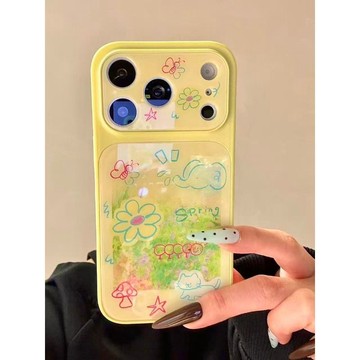 蝴蝶貓咪適用蘋果17AIR/16PROMAX手機殼15PLUS大視窗14iPhone13套