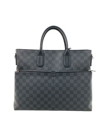louis vuitton 灰色 Damier Graphite Briefcase 棋盤格帆布塗層公事包 手提包 肩背包