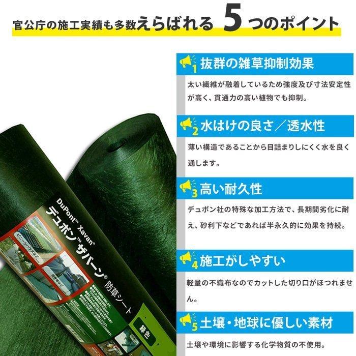 DuPont ザバーン 高耐久防草シート 350グリーン 2mx30m