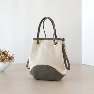 Puppy / 卡其 × 霜降米白 【訂製商品】 Trocco 帆布包