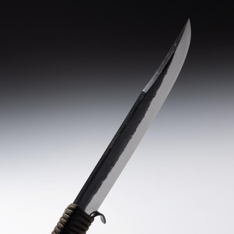 青紙鋼剣ナタ 120mm ロープ巻柄 合皮ケース付 アウトドア用ナイフ