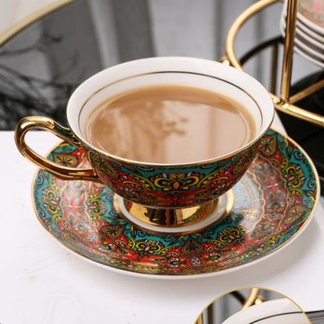 白瓷咖啡杯高檔精致設計師款歐式家用水杯骨瓷杯子下午茶茶具套裝