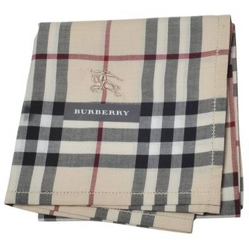 BURBERRY 經典石色格紋戰馬圖騰刺繡LOGO帕領巾(49CM)