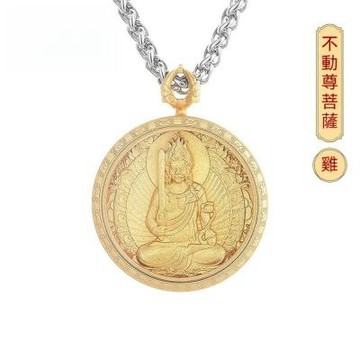MoonDy 鈦鋼項鍊 護身符 男女通用 佛像 十二生肖 避邪擋煞 388 觀音菩薩 項鍊