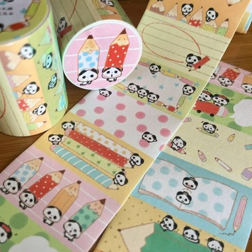 熊貓便籤卷 / 可撕黏性便條紙 / 可書寫手帳備忘素材