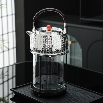 觀火碳爐耐高溫玻璃烤煮兩用碳爐手爐烤火爐跳跳壺煮茶套裝