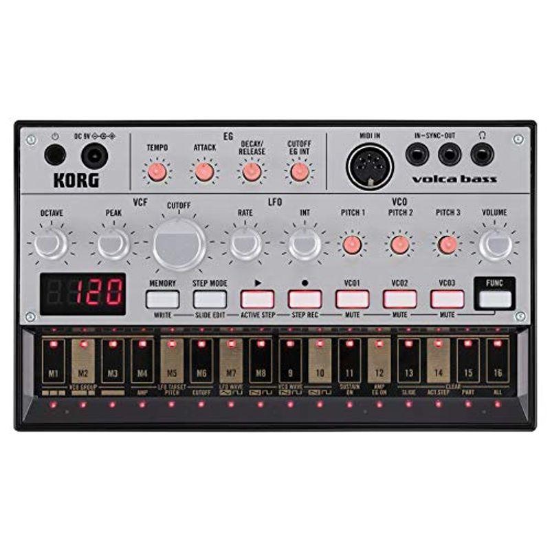 KORG アナログ ベースマシン volca bass 16ステップシーケンサー 電池駆動 スピーカー内蔵 ヘッドフォン使用可 どこでも使え