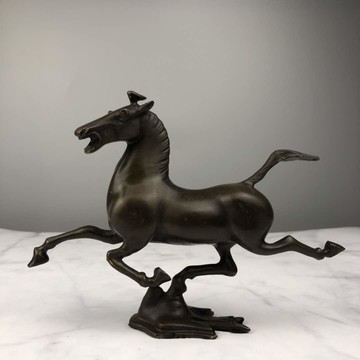 純銅生肖馬馬踏飛燕書桌辦公室擺件工藝品銅馬到成功助學業旺事業