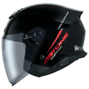 ASTONE 安全帽 DJ15 XA1 黑紅 耳機曹 眼鏡溝槽 內墨鏡 全拆洗 半罩