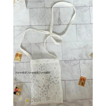 ins蕾絲手機包日韓小清新碎花掛脖單肩斜掛手機袋逛街零錢收納袋