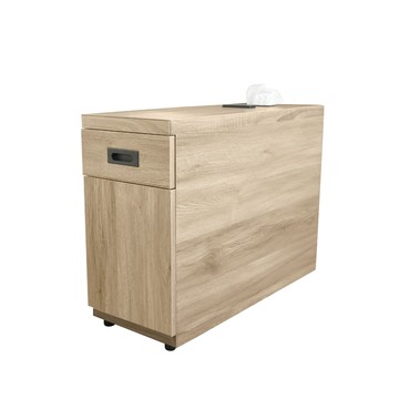 傢俱工場-雅婷 台灣製木心板 收納插座 沙發邊櫃/邊几/茶几/多用櫃/功能櫃 (附面紙盒功能) 古橡