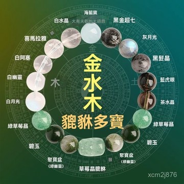 🙏🏻紫南宮過爐 開光🔥一月初更新-五行貔貅喜用金木水補缺手串天然水晶石多寶手鏈平衡飾品男女款 3TG2