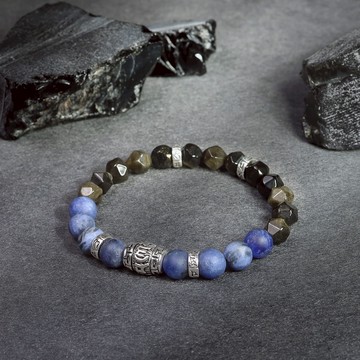 【月色真美】啟動 | 溝通紓壓 x 健康紓壓 | 黑曜石藍紋石手鍊 B32