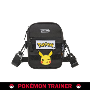 【OUTDOOR】Pokemon寶可夢聯名款訓練家系列直式側背包-黑色 ODGO20C04BK
