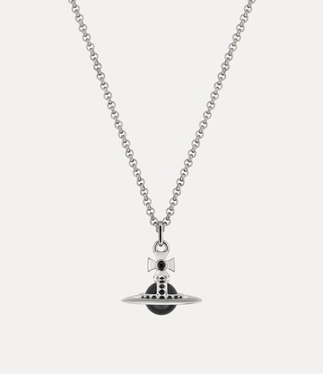 Vivienne Westwood New Tiny Orb Pendant Necklace Platinum-black-cz-jet-crystal Platinum-black-cz-jet-crystal Women