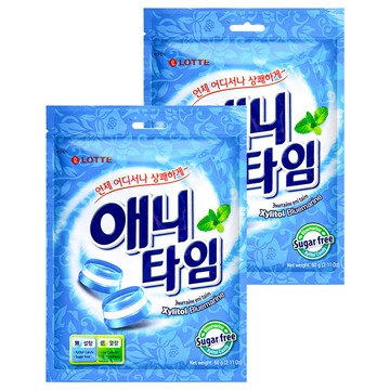 LOTTE 樂天 Anytime 薄荷三層糖 無糖 木糖醇  60g  2包