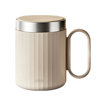 E-Pin逸品生活 UKA輕奢風玻璃馬克杯 保溫保冷 300ml  象牙白  1個