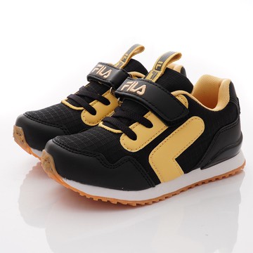 FILA - 經典慢跑鞋(中小童段)-運動鞋-黑黃