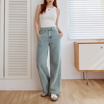 OB嚴選-純棉立體剪裁直筒牛仔褲《BA7730-》