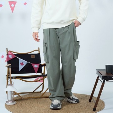 【Herschel】官方直營 中性彈性工裝褲-黑/綠 H5551520