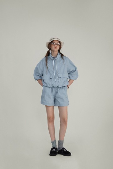 camping 戶外感褶皺外套 短褲半裙套裝