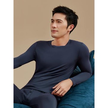 兄華薄款發熱纖維保暖內衣男士圓領莫代爾上衣單褲秋衣秋褲打底衫