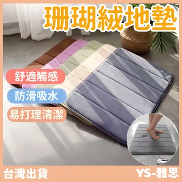 【現貨🔥隔日到貨】珊瑚絨地墊 記憶地墊 腳踏墊 門口腳踏墊 浴室腳踏墊 吸水地墊 腳墊 吸水墊 腳踏墊 房間地墊 地毯吸