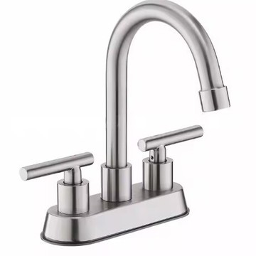 跨境款廠家直銷4寸冷熱雙把手浴室衛生間洗臉盆面盆水龍頭{鑫弘-工葉電器}可開發票