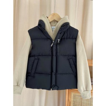 2025秋冬兒童羽絨棉馬甲男童加厚背心女童保暖休閑坎肩中大童棉服