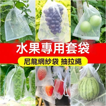 ✨在臺發貨✨（自帶抽繩）葡萄水果套袋防蟲防鳥防雨水果網袋無花果透氣防寒佈