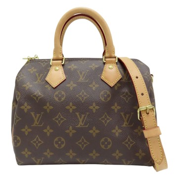 【二手名牌BRAND OFF】LOUIS VUITTON 路易威登 棕色 PVC塗層帆布 Speedy25 典波士頓包 兩用包 M46977