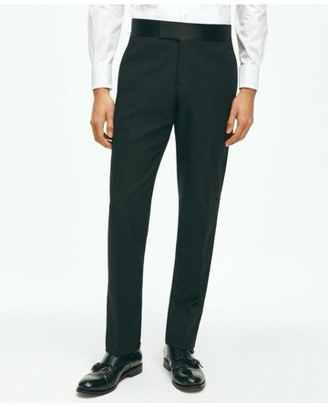 Brooks Brothers Men's Slim Fit Wool Hopsack Tuxedo Pants | Black | Size 35 30