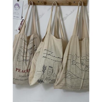 ins日系文藝慵懶簡約休閑字母百搭薄款單肩