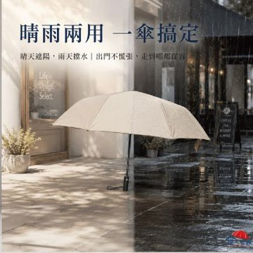 【傘の世界】免摺疊 瞬收自動傘  8骨三折傘 〔晴雨兩用/防曬〕