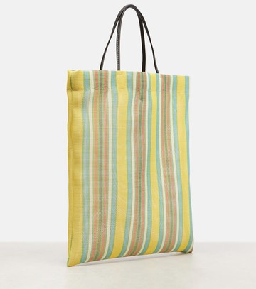 The Row Barn Mini striped mesh tote bag