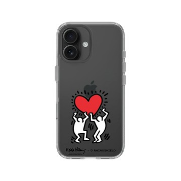 iPhone 16 Clear Case（相機按鈕） 透明 - Keith Haring - 愛心