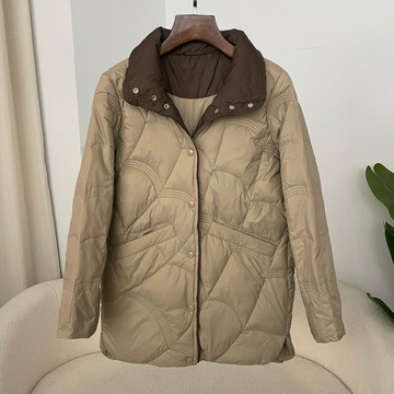 【巴黎精品】現貨+預購 頂級真羽絨外套白鴨絨外套羽絨衣秋冬保暖大碼休閒女裝-復古立領女外套5色a1ld81