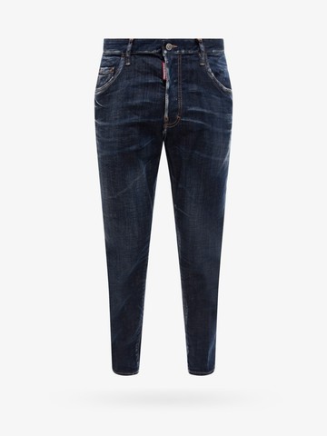 Stretch cotton jeans with leather logo - DSQUARED2 - gender_Man