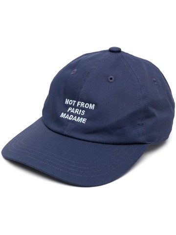 Drôle De Monsieur - slogan-embroidered cotton cap - men - Cotton - One Size - Blue