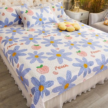 全棉水洗棉床蓋床上三件套親膚純棉可裸睡春秋床單2022新款床品潮