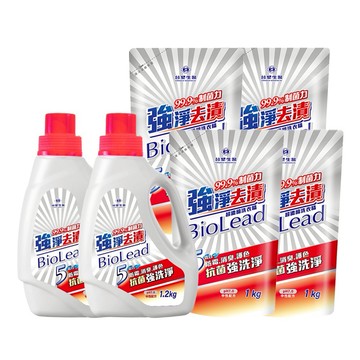 《台塑生醫》BioLead超濃縮強淨去漬洗衣精(1.2kgx2瓶+補充包1kgx4包) ｜摩羯座｜生日禮物｜跨年｜新年禮物｜禮物｜洗衣｜大掃除