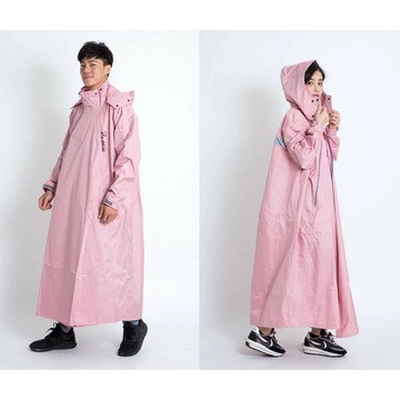 【周周生活】晴雨選品館｜奧德蒙 去去雨水走 成人粉紅色一件式連身斜開機車雨衣