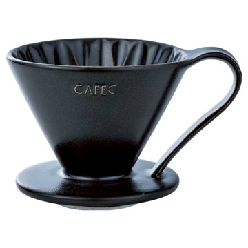 CAFEC 有田燒陶瓷錐形花瓣濾杯 1~2杯份 CFD-1BK  陶瓷錐形花瓣濾杯  1個