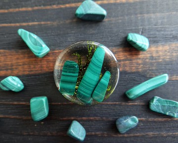 孔雀石耳塞石耳規 Forest Mountain Nature 珠寶樹脂